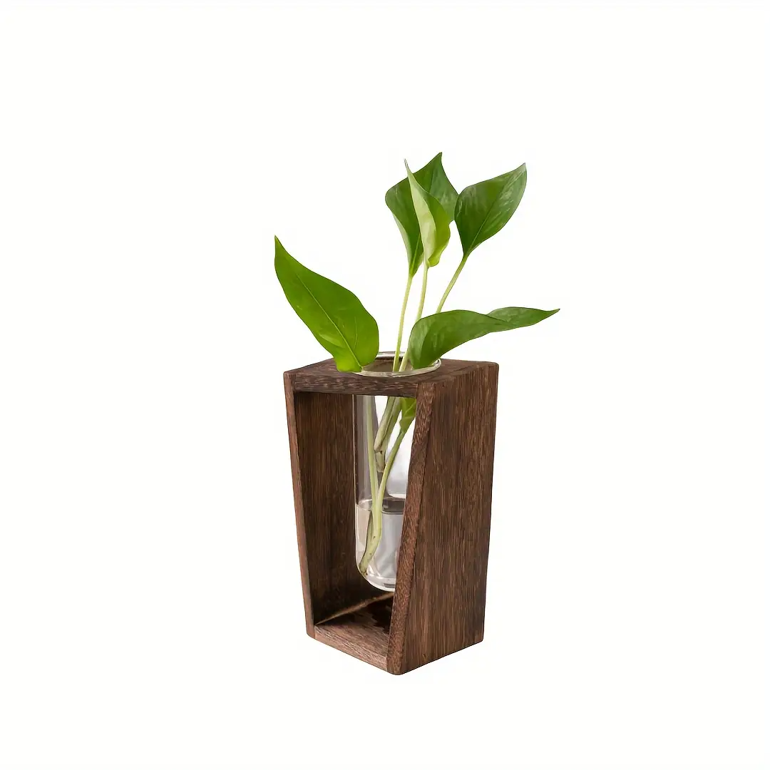 Propagation Station Vase - Modern Wood Propagation Vase - Minimalist