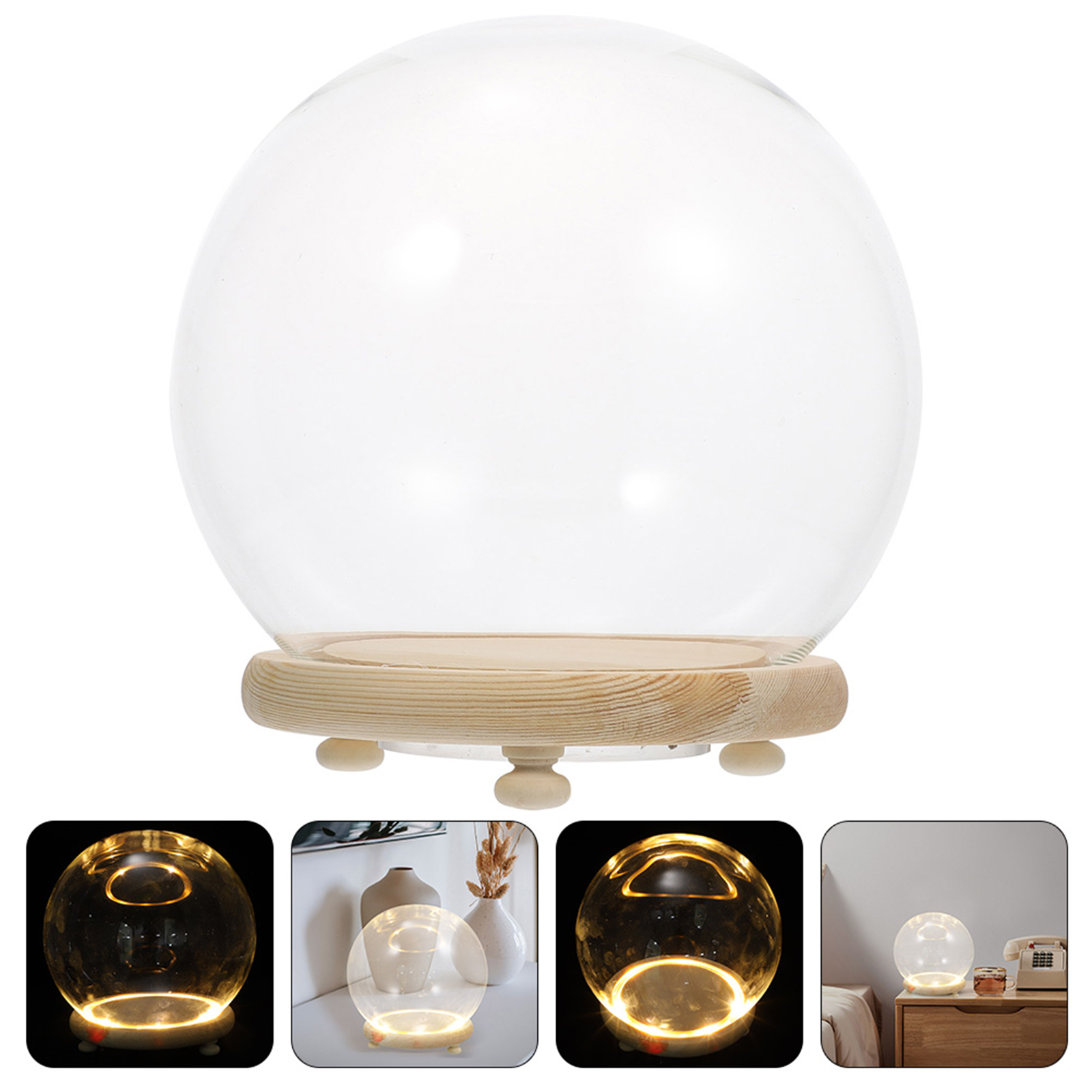 Plastic Dome Clear - Eternal Flower Glass Cover Clear Dome