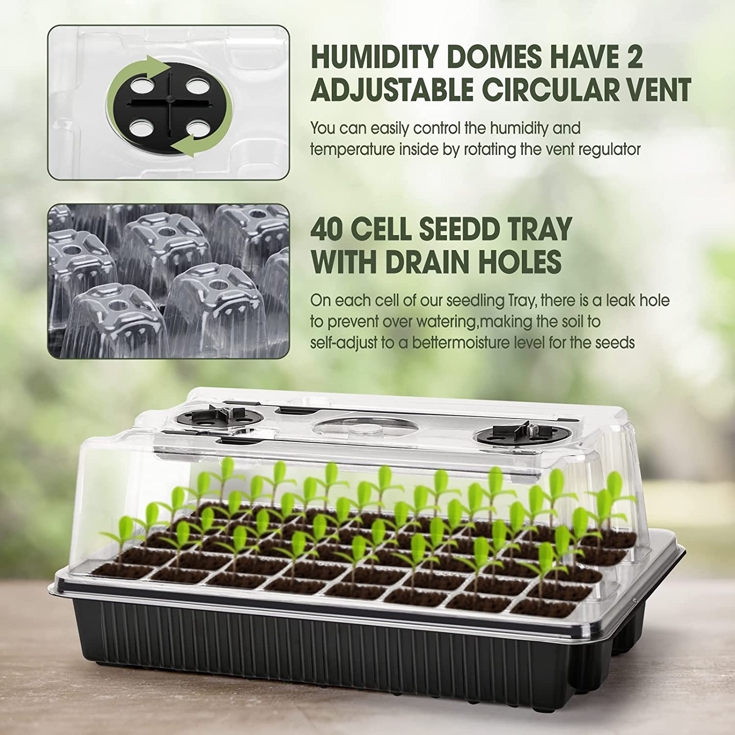 【Best 】1 Set, Seed Starter Tra - огляд і ціна Humidity Dome Kit