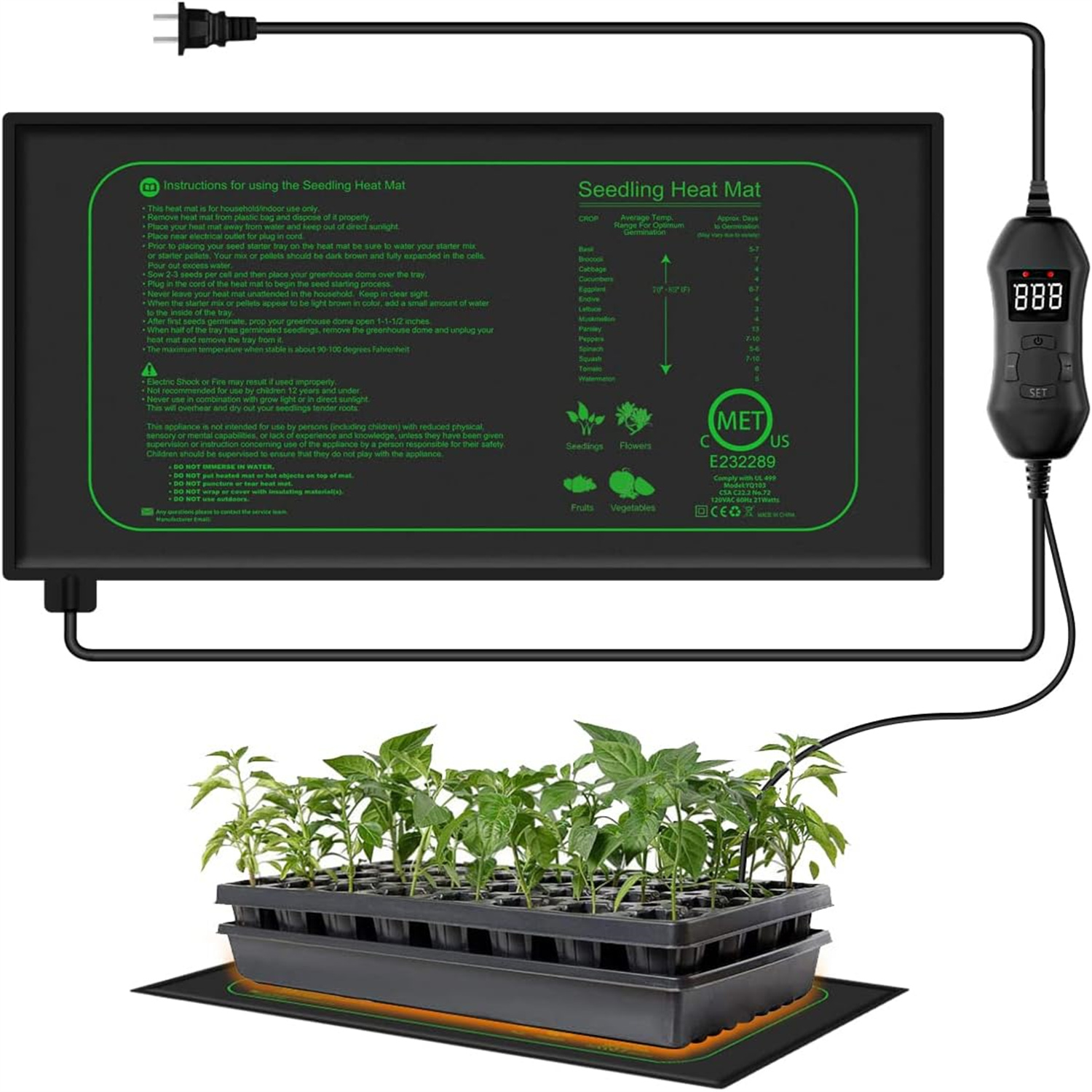 Seedling Heat Mat With Digital - огляд і ціна Rooting Gel Clone