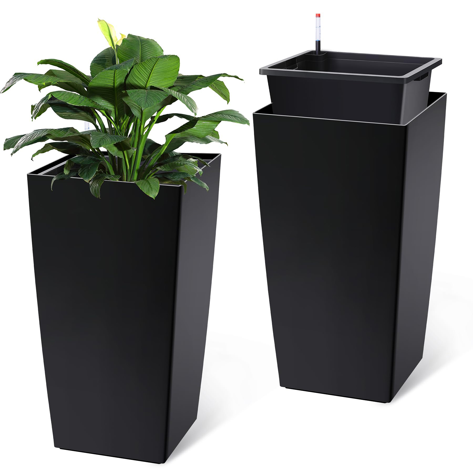Set Of 2 30in Tall Planters Fo - огляд і ціна Self Watering Insert