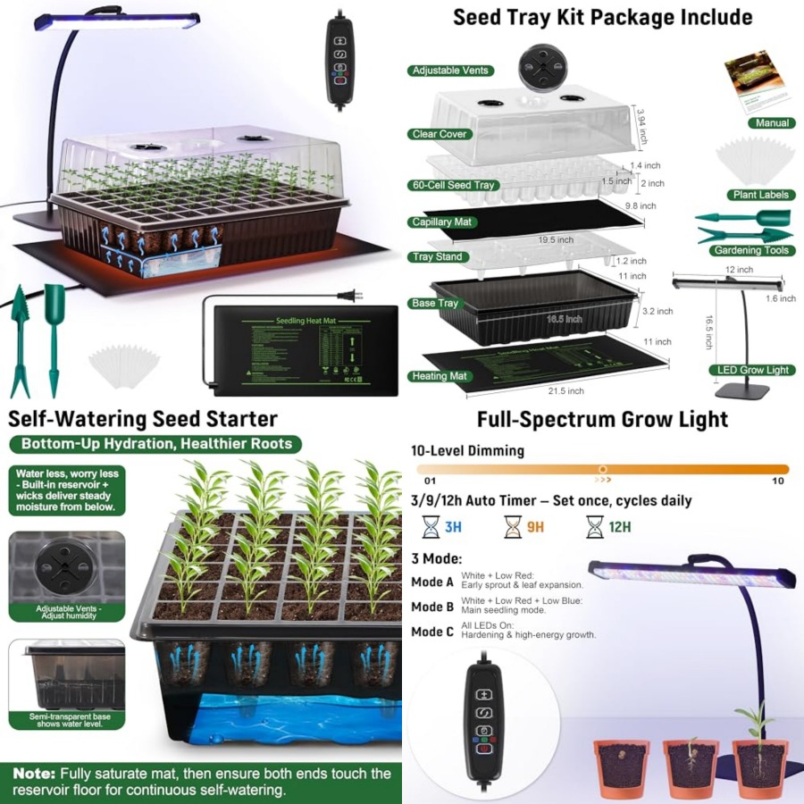 60-Cell Self-Watering Seed Sta - огляд і ціна Humidity Dome Kit