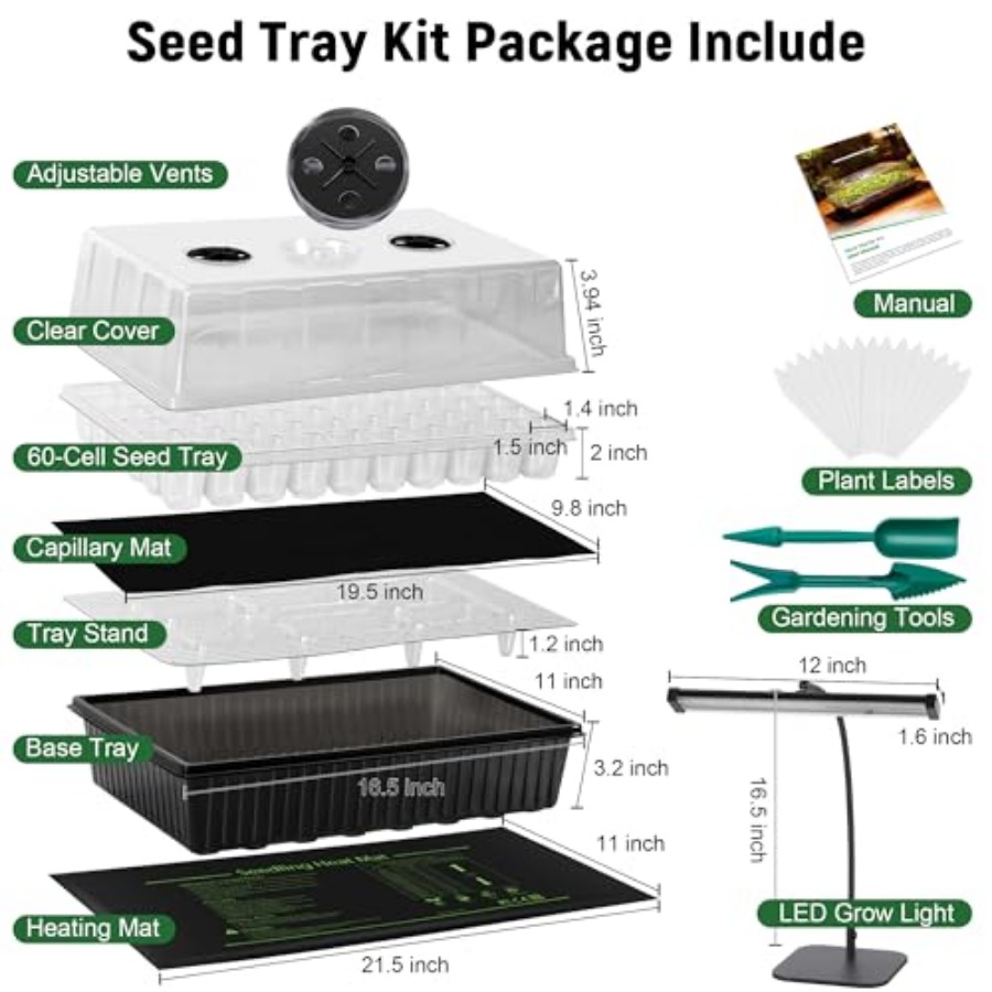 60-Cell Self-Watering Seed Sta - огляд і ціна Humidity Dome Kit
