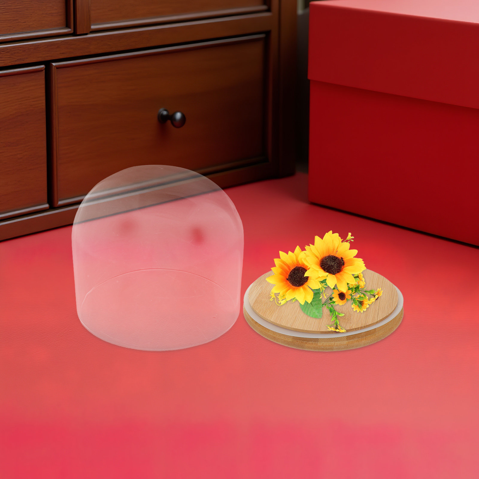 Clear Glass Dome Cloche with S - огляд і ціна Plastic Dome Clear