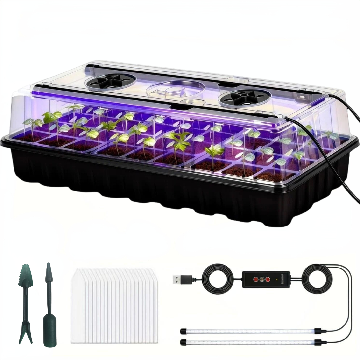 36-Cell Seed Starter Tray W/ G - огляд і ціна Humidity Dome Kit