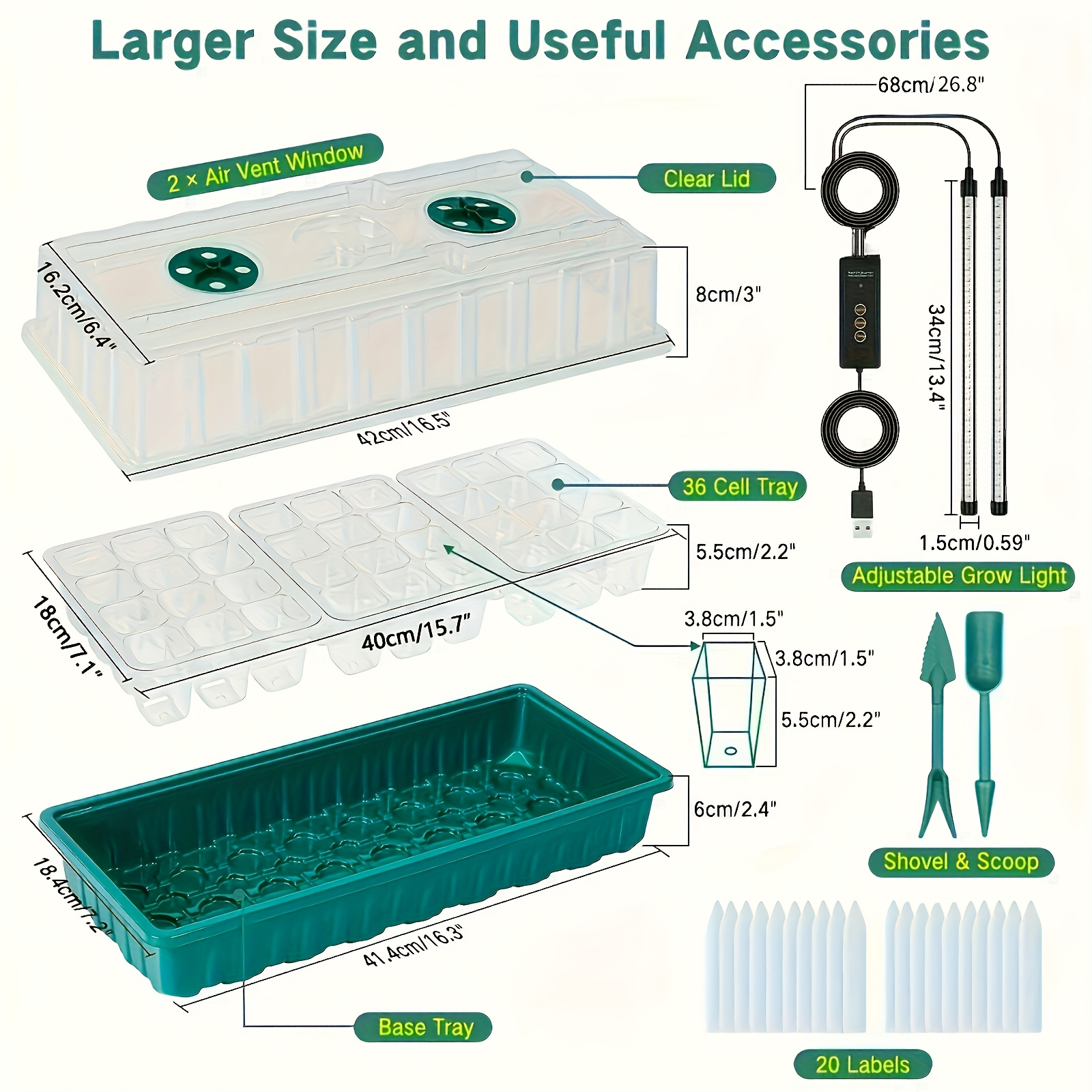 36-Cell Seed Starter Tray W/ G - огляд і ціна Humidity Dome Kit