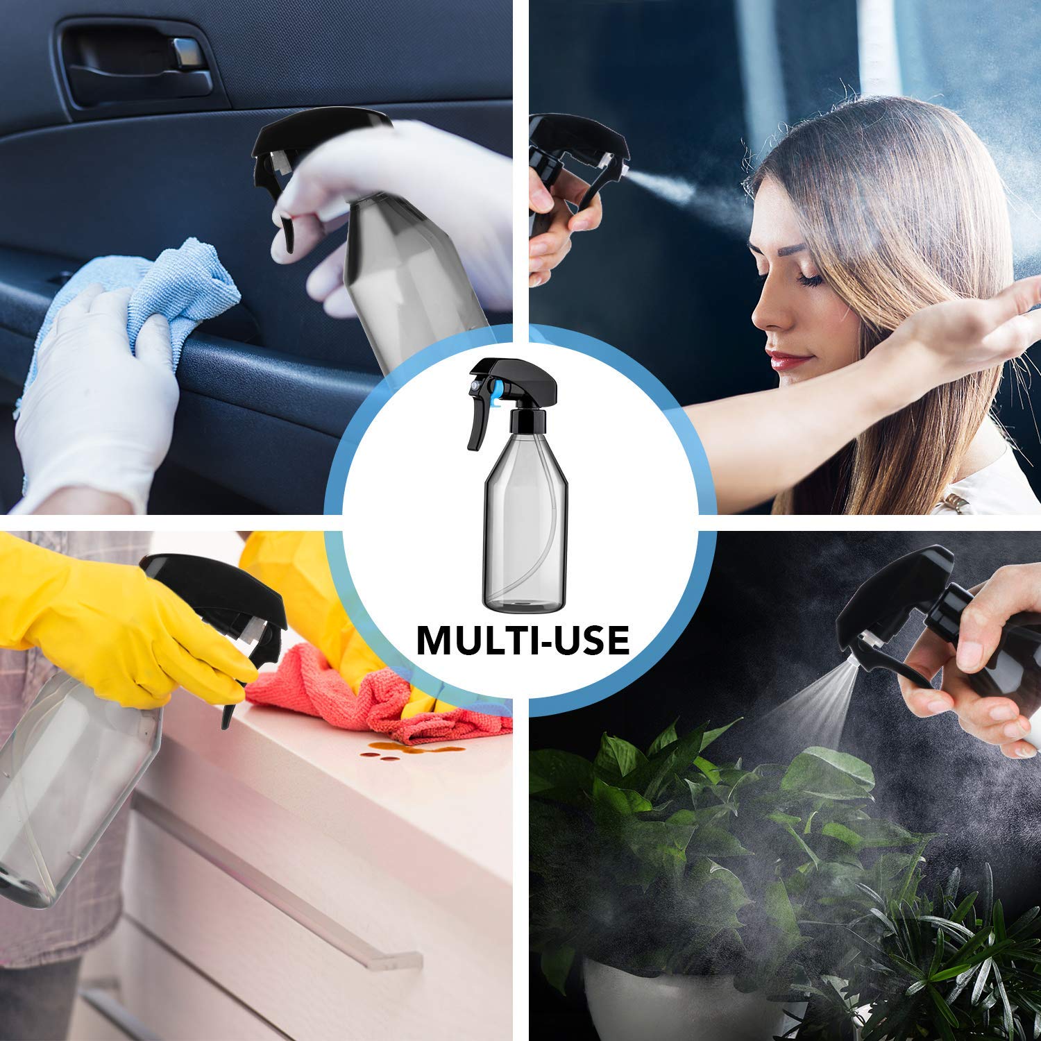 3Pack Spray Bottle, 10oz Plast - огляд і ціна Misting Bottle Fine