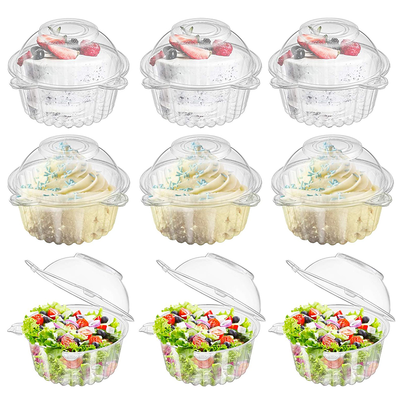 10pcs Cupcake Packaging Boxes  - огляд і ціна Plastic Dome Clear
