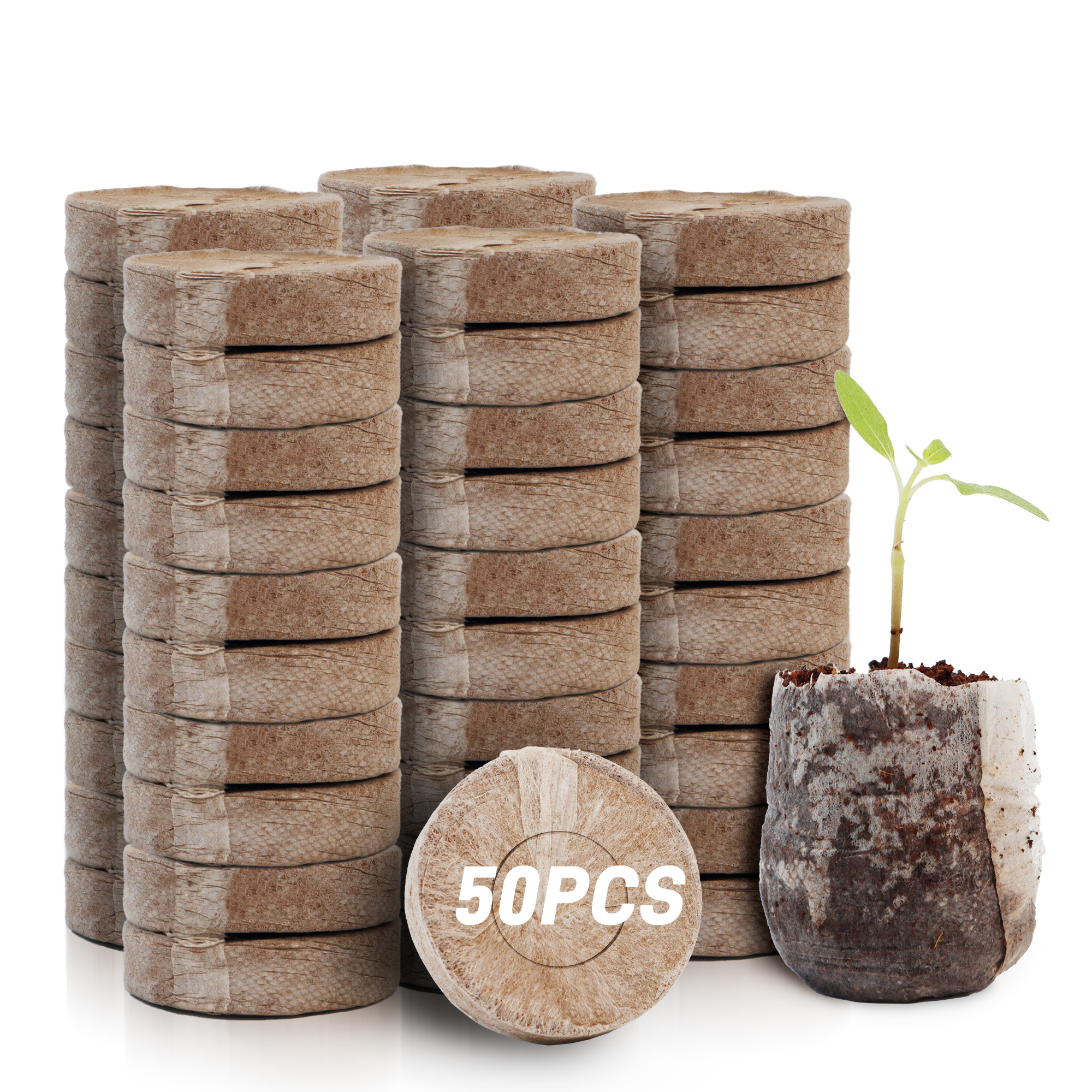 50pcs 35mm Compressed Peat Pel - огляд і ціна Peat Pellet Tray