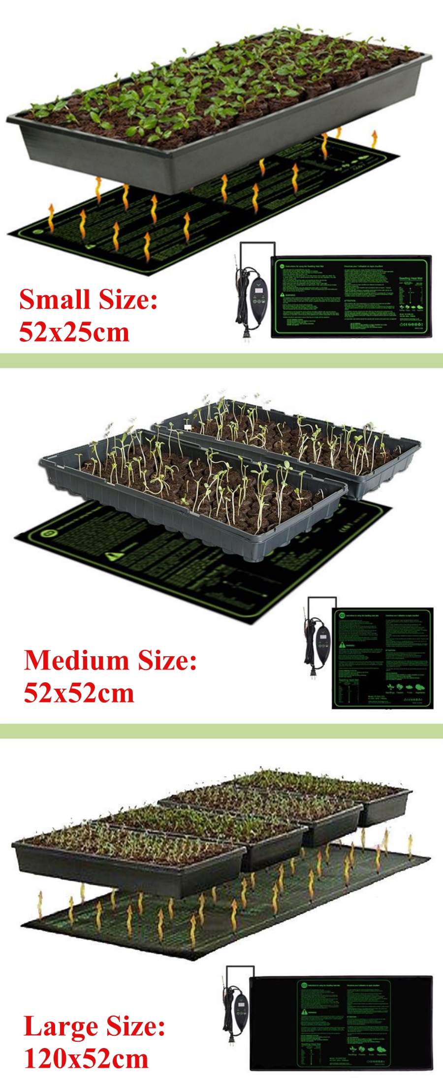 3 Sizes Upgrade Seedling Heat  - огляд і ціна Heat Mat Seedling