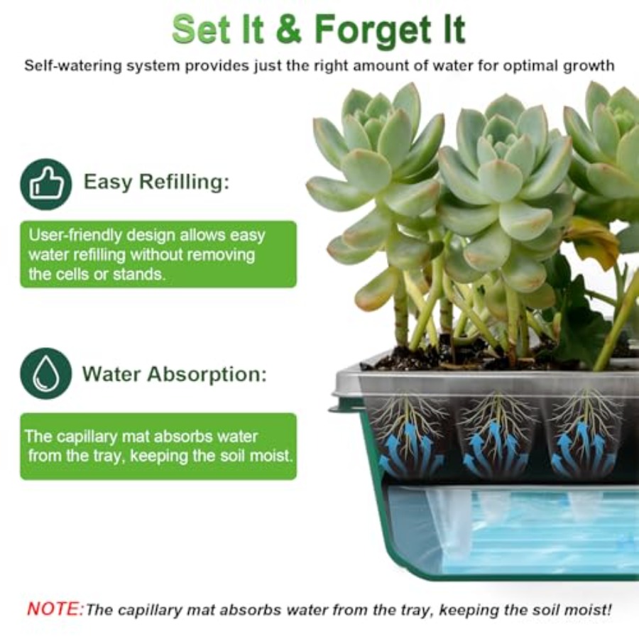 Seed Starter Tray with Grow Li - огляд і ціна Humidity Dome Kit