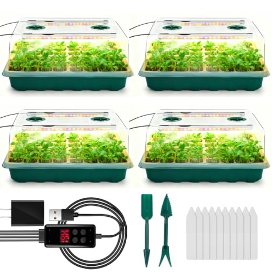 Seed Starter Tray with Grow Li - огляд і ціна Humidity Dome Kit