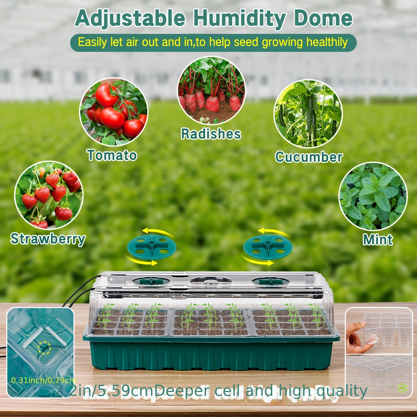2PCS 72-Cell Seed Growing Kit  - огляд і ціна Humidity Dome Kit