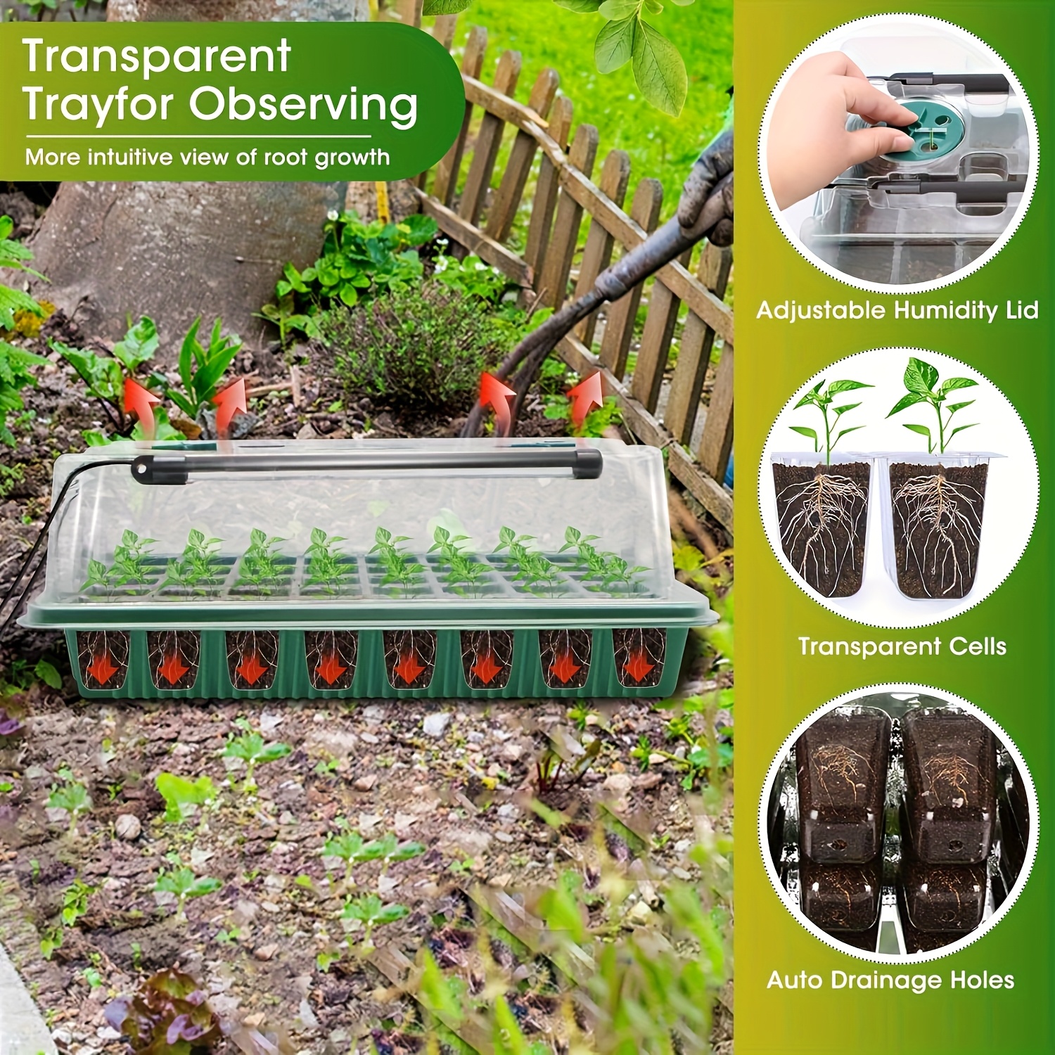 2PCS 72-Cell Seed Growing Kit  - огляд і ціна Humidity Dome Kit