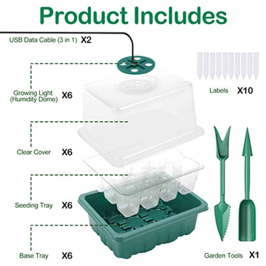 Seed Starter Tray with Light,  - огляд і ціна Humidity Dome Kit